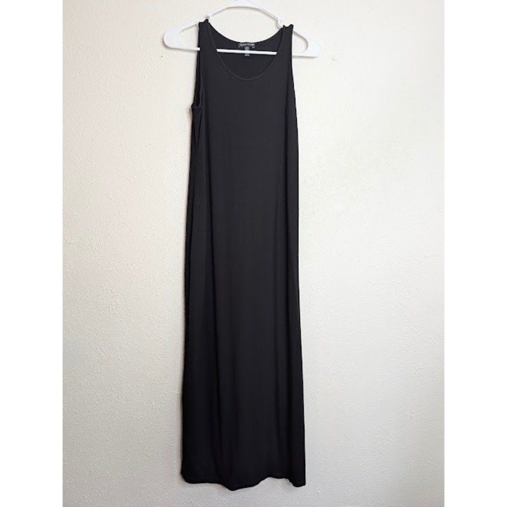 Eileen Fisher Womens Maxi Dress XXS Black Minimalist Sleeveless Casual Basic